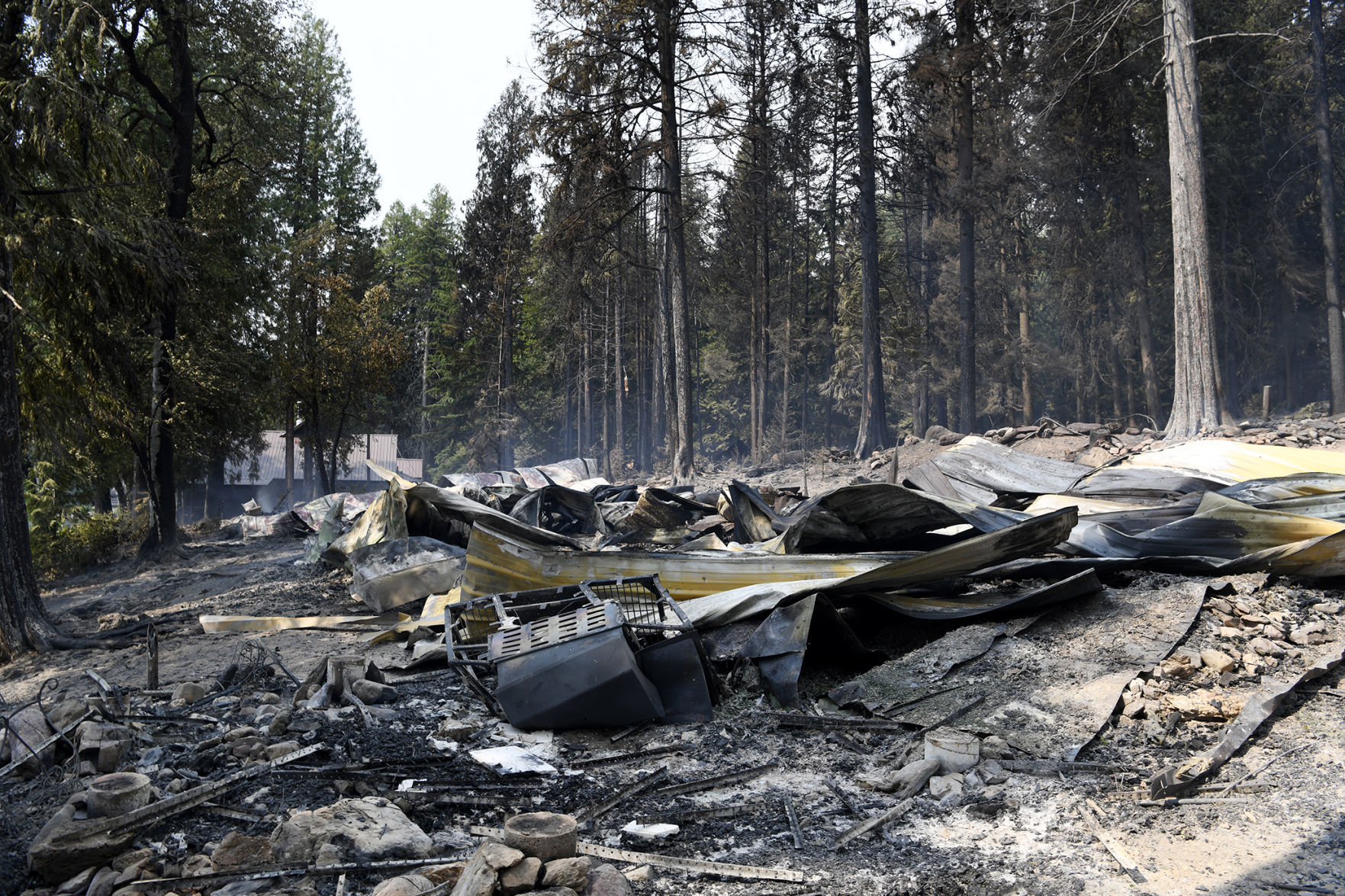 Remnants of eight burned cabins